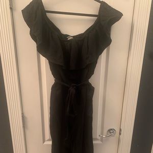 Wide Leg off the shoulder black jumper.